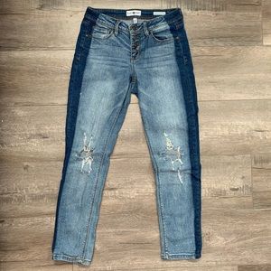 Two Tone Relaxed Skinny Jeans
